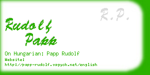 rudolf papp business card